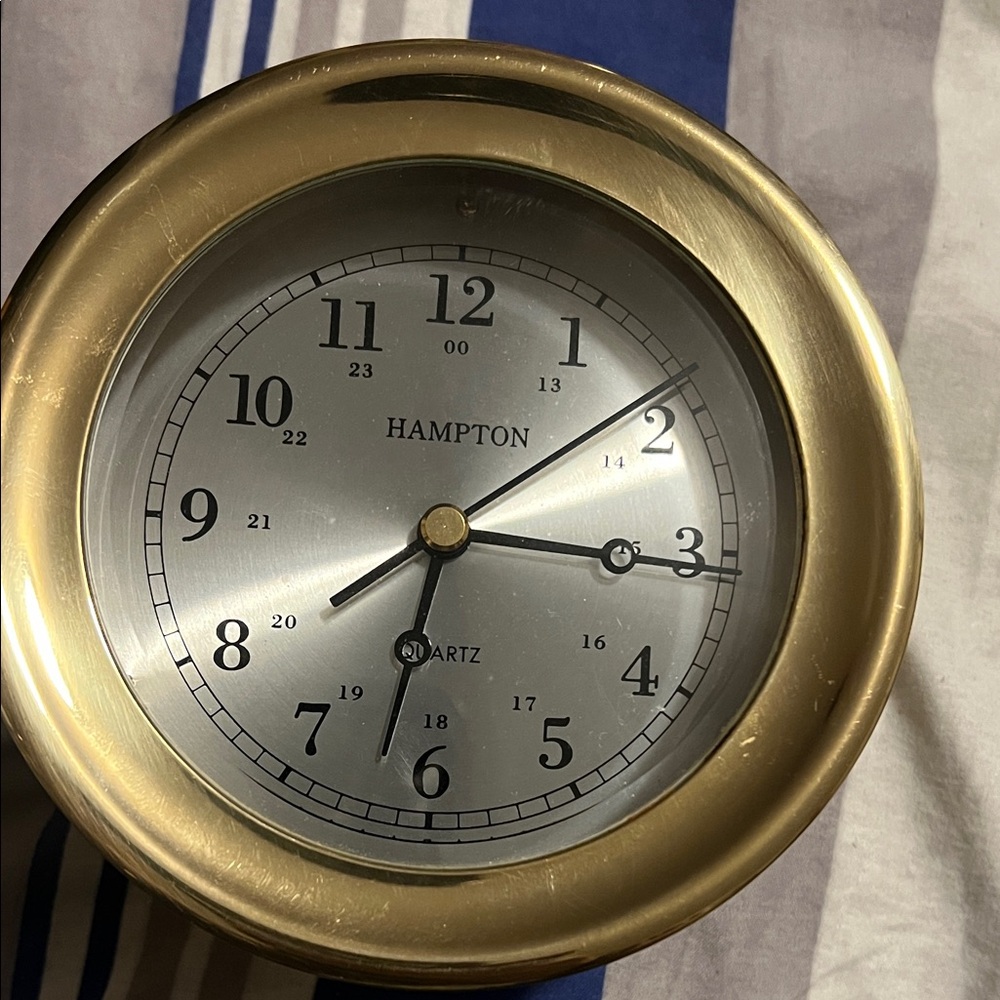 Rare Vintage Hampton brass wall clock